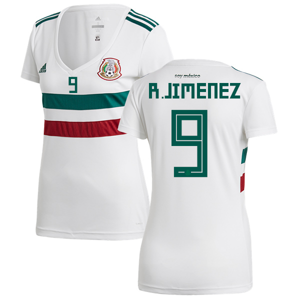 Women's Mexico #9 R.Jimenez Away Soccer Country Jersey